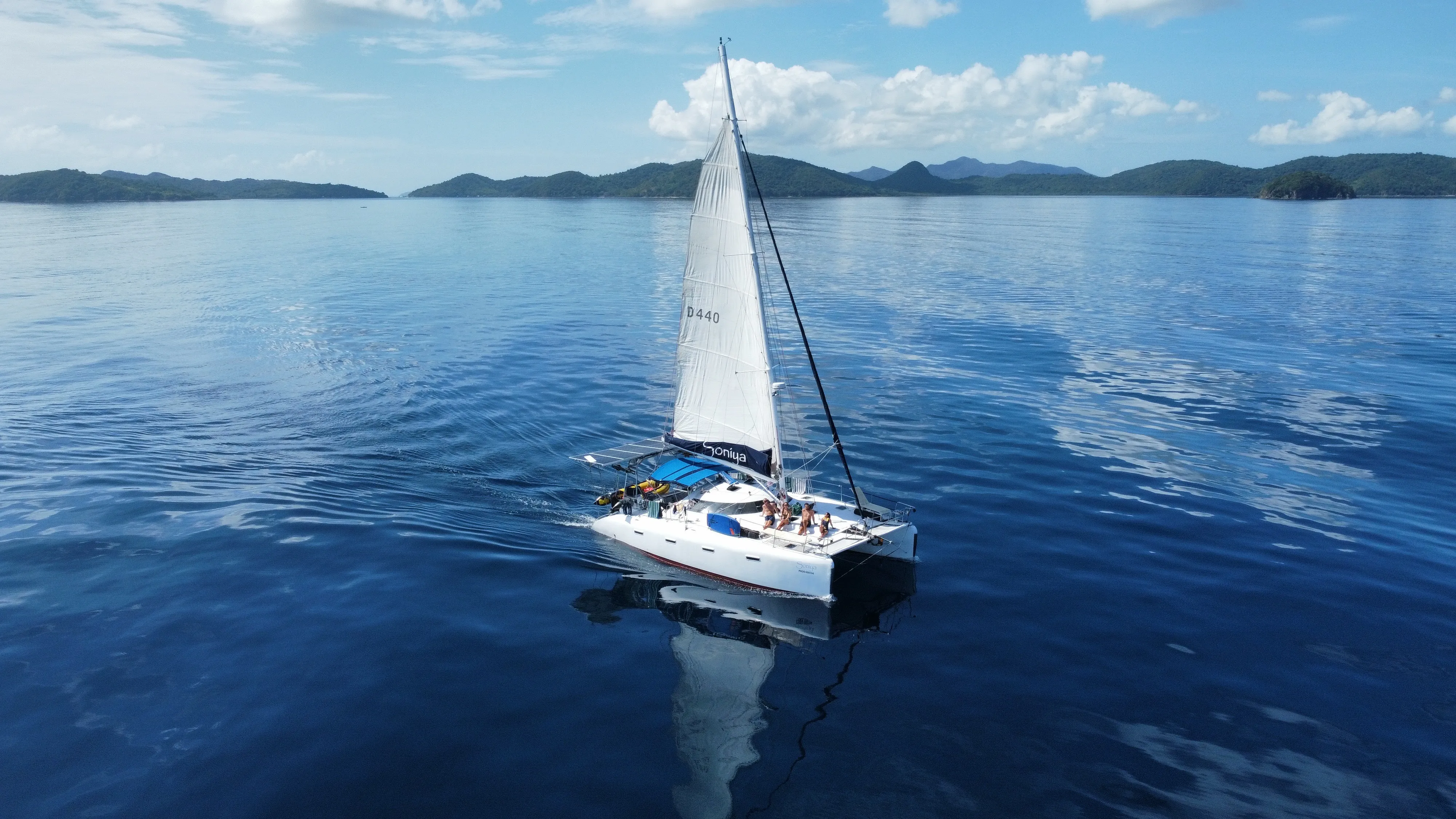 Soniya under sail on open water